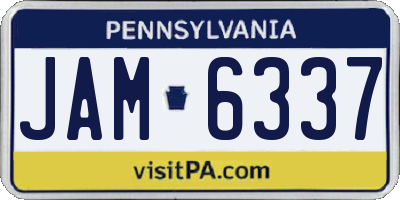 PA license plate JAM6337