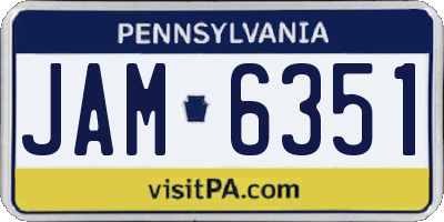 PA license plate JAM6351