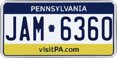 PA license plate JAM6360