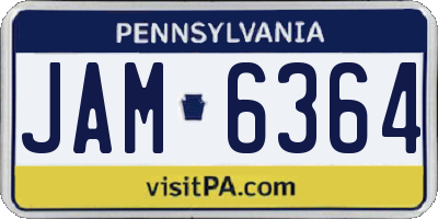 PA license plate JAM6364