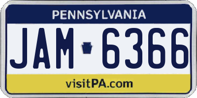 PA license plate JAM6366