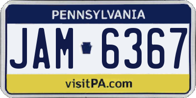PA license plate JAM6367