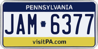 PA license plate JAM6377