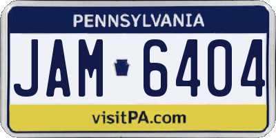 PA license plate JAM6404