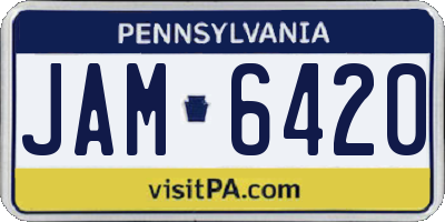 PA license plate JAM6420