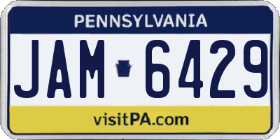 PA license plate JAM6429