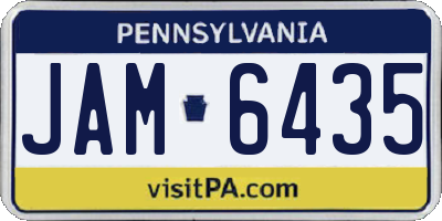 PA license plate JAM6435