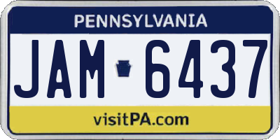 PA license plate JAM6437
