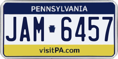PA license plate JAM6457