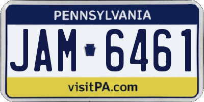 PA license plate JAM6461