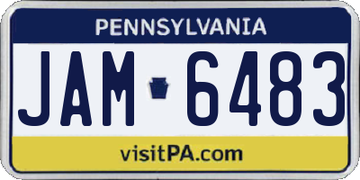 PA license plate JAM6483