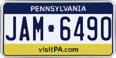 PA license plate JAM6490