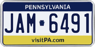 PA license plate JAM6491