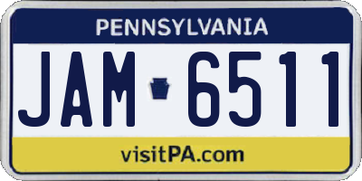 PA license plate JAM6511