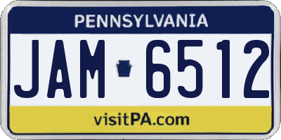PA license plate JAM6512