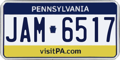 PA license plate JAM6517
