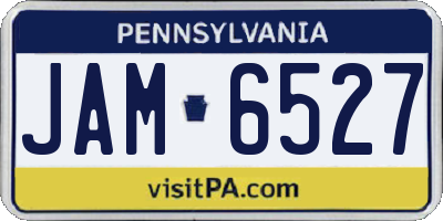 PA license plate JAM6527