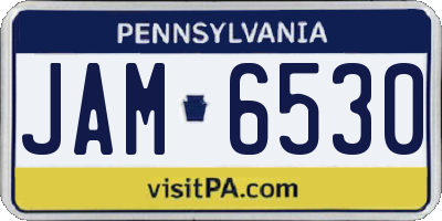 PA license plate JAM6530