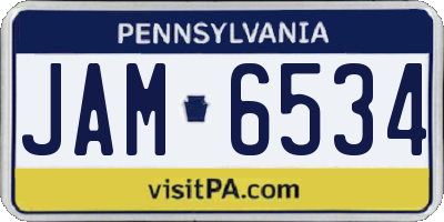 PA license plate JAM6534