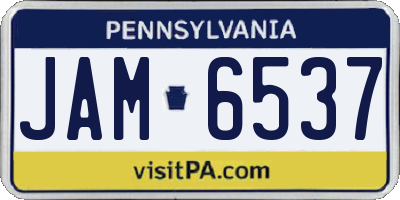 PA license plate JAM6537