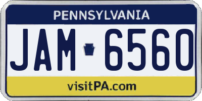 PA license plate JAM6560