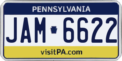 PA license plate JAM6622