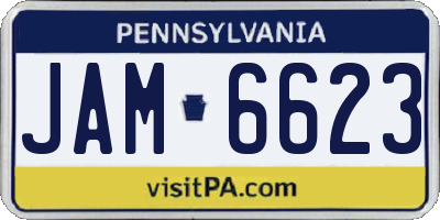 PA license plate JAM6623