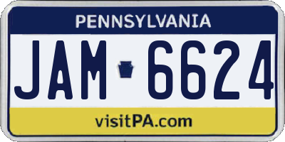 PA license plate JAM6624