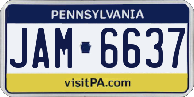 PA license plate JAM6637