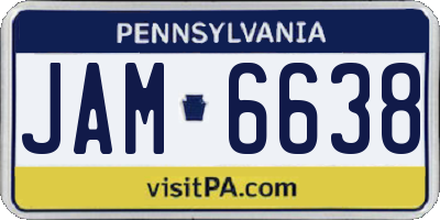 PA license plate JAM6638