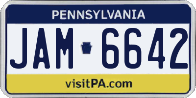 PA license plate JAM6642