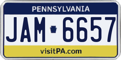 PA license plate JAM6657