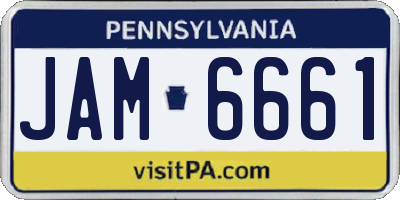 PA license plate JAM6661