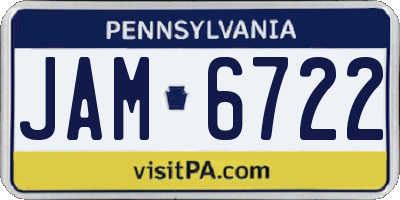 PA license plate JAM6722