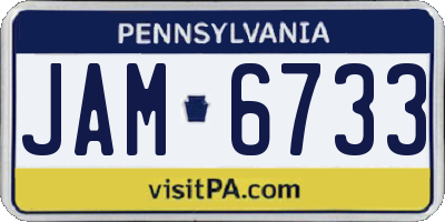 PA license plate JAM6733