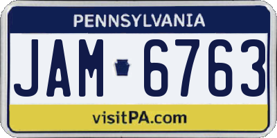 PA license plate JAM6763