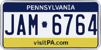 PA license plate JAM6764