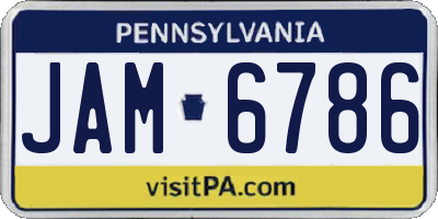 PA license plate JAM6786