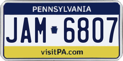 PA license plate JAM6807