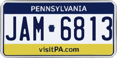 PA license plate JAM6813