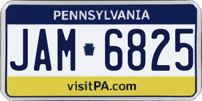 PA license plate JAM6825