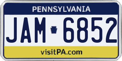 PA license plate JAM6852