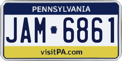PA license plate JAM6861