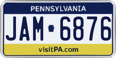 PA license plate JAM6876