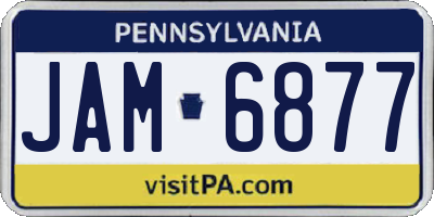 PA license plate JAM6877
