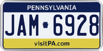 PA license plate JAM6928