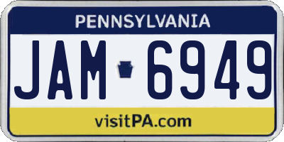 PA license plate JAM6949
