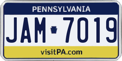 PA license plate JAM7019