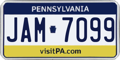 PA license plate JAM7099