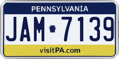 PA license plate JAM7139